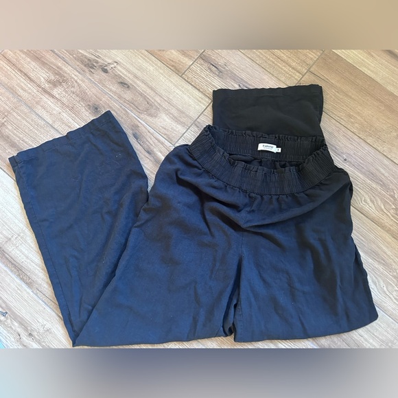 B.Young black linen wide leg pants. - Picture 4 of 4